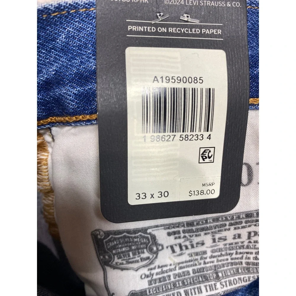 Levis 501 90s‎ Selvedge Denim Jeans Medium Wash Distressed A19590085 33x30